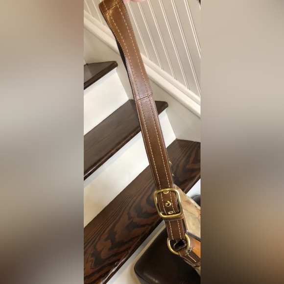 COACH Patchwork Top Zipper Crossbody Tote Shoulder Bag Brown Lining - Picture 8 of 17